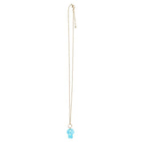 Blue Aura Crystal Mushroom Necklace Greeting Card