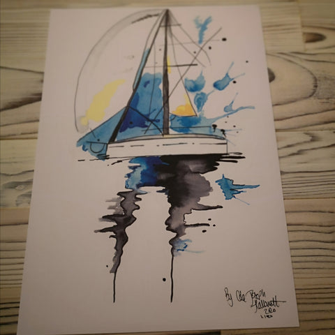 Sail Boat Watercolour Painting Print