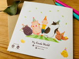 A Boy And His Animal Friends Birthday Card