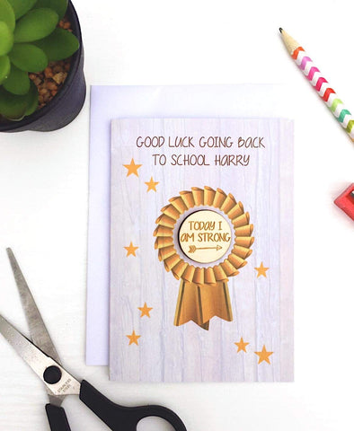Personalised Badge Back To School Card