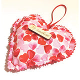 Personalised Valentine's Anniversary Hanging Mini Fabric Heart