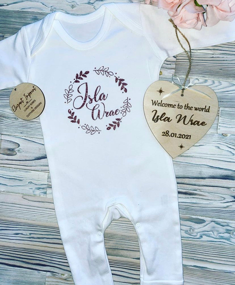 Personalised baby grow store set