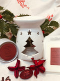 white christmas tree oil/wax melt burner 