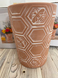 Terracotta Bee Honeycomb Plant Pot