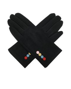 button detail glove by red cuckoo london in black 