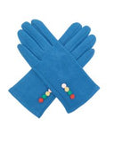 blue button detail gloves by red cuckoo london 