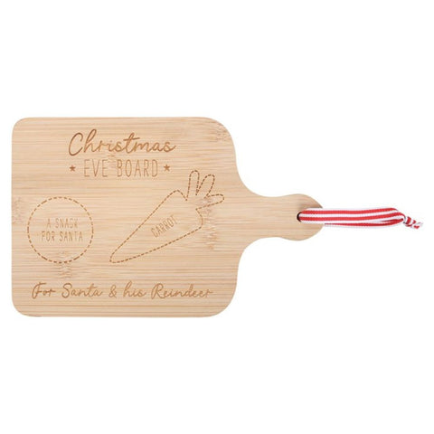 Santas Snacks Wooden Christmas Eve Serving Board