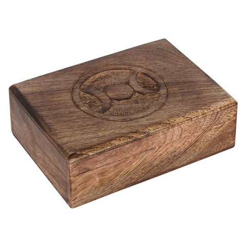 Triple Moon Mangowood Tarot Card Box