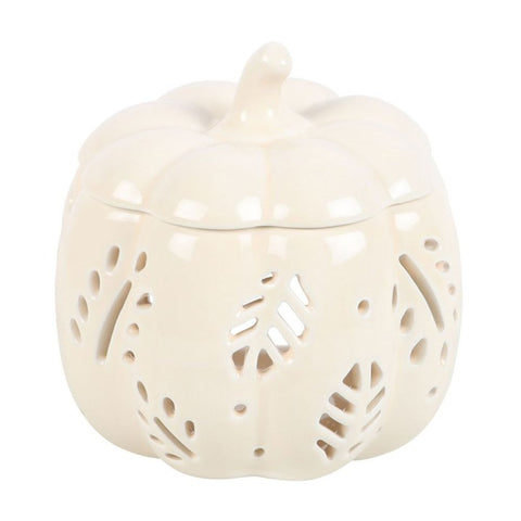 White Autumn Leaves Pumpkin Oil Burner