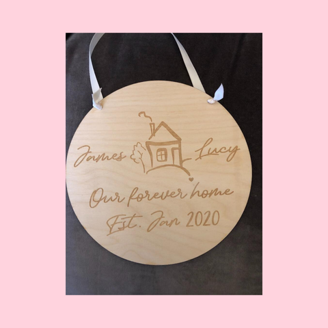 Personalised Wooden New Home Plaque