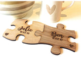 Set Of Two Personalised Wooden Jigsaw Coasters