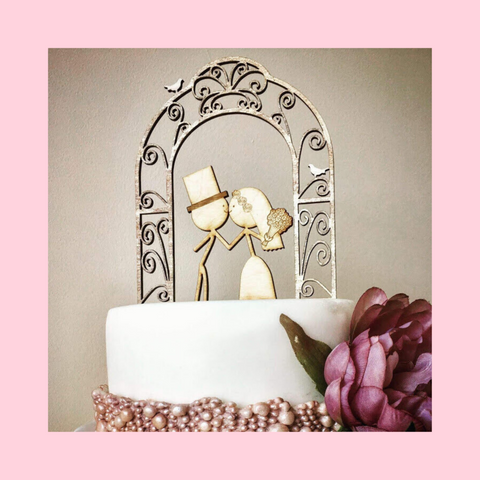 Wedding Cake Topper - Couple Under Arch