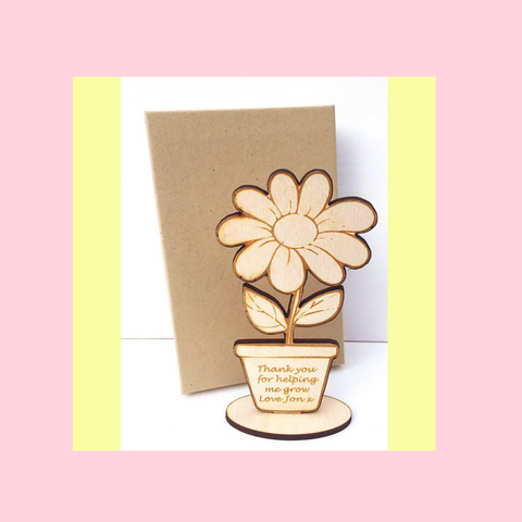 Teacher Flower Figurine And Gift Box Personalised