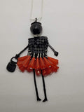 Beaded Doll On Sterling Silver Necklace
