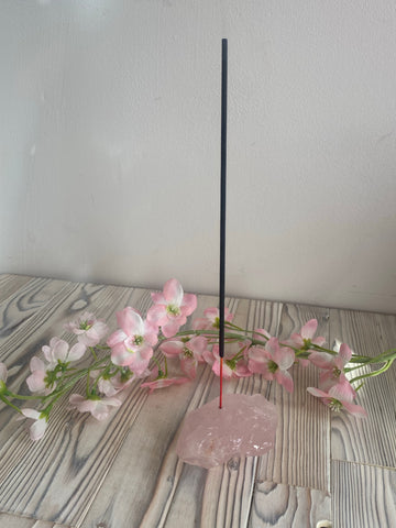 rose quartz incense stock holder