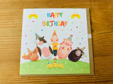 A Boy And His Animal Friends Birthday Card