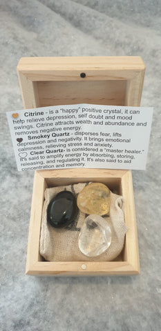 Boost your confidence and creativity  with citrine, smokey quartz and clear quartz