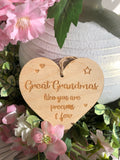 Personalised Wooden Hanging Heart