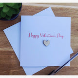 Wooden Heart Valentines Card