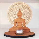 Buddha Mandala Zen Yoga Wooden Tealight