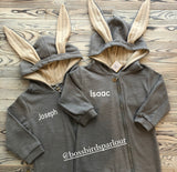 Kids Personalised Bunny Hooded Onesie