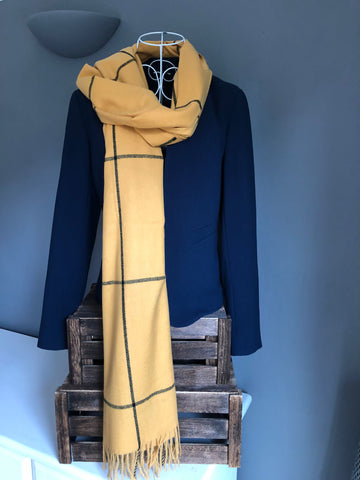 yellow tartan scarf 