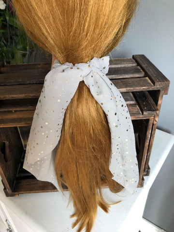 dotty hair bow scrunchie 