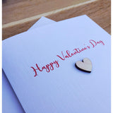 Wooden Heart Valentines Card