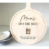 Personalised Round Gin & Tonic Hanging Chopping Board