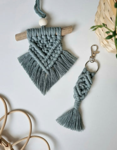 Macrame Oil Diffuser Car Hanger & Keyring Bundle