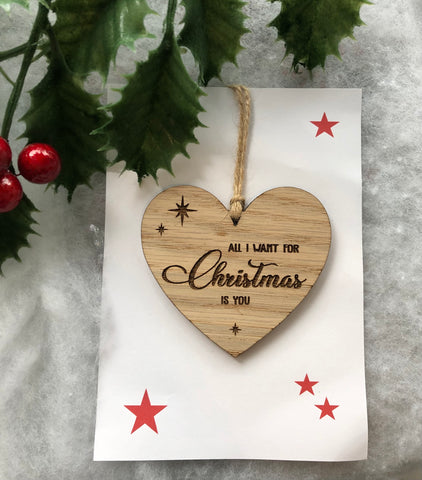 All I want for Christmas Heart decoration 