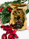 christmas tree gold oil /wax melt burner 