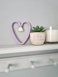 Macrame Hanging Heart in lilac