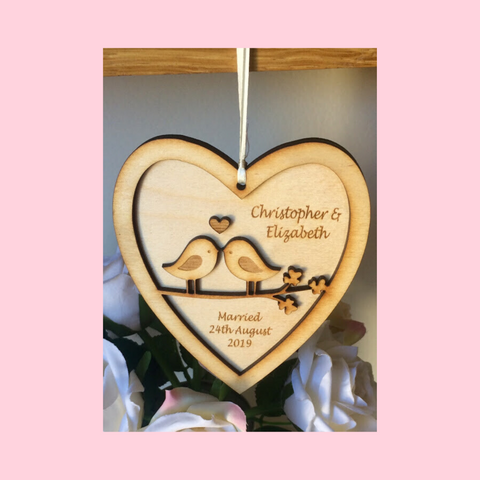 Lovebird Wedding Heart Hanger Gift