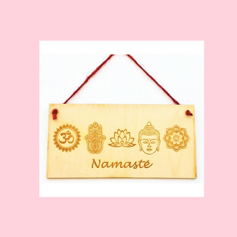 Namaste Hanging Symbol Plaque