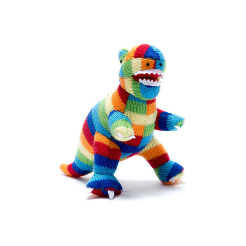 Best Years Ltd Knitted Bold Stripe T Rex Dinosaur