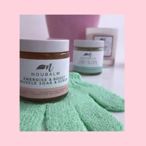 Energise and boost muscle soak and scrub - natural, organic,vegan and chemical free