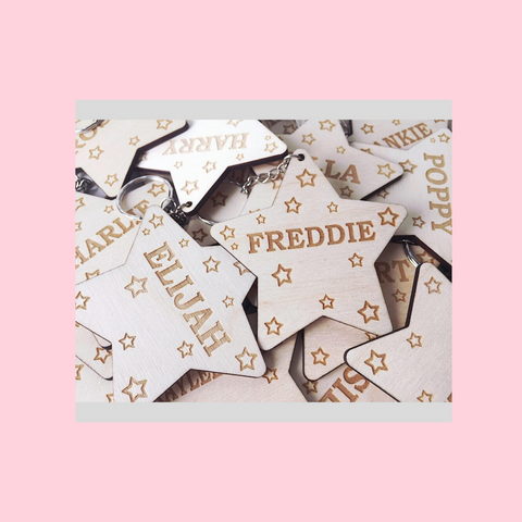 Personalised Name Star Keyrings